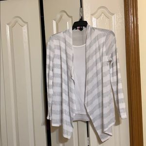 BY & BY GIRL White and Silver Cardigan Shirt